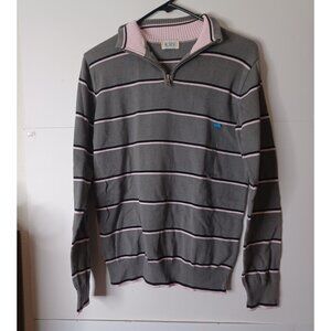 The Children Place Sweater for Teen's Large  Color Gray/W Black & Pink Stripes